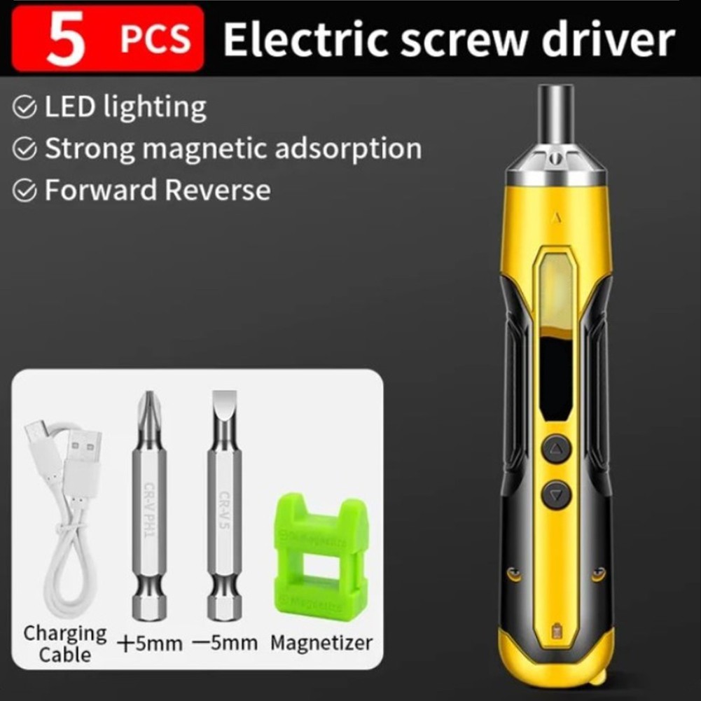 Cordless Electric Screwdriver 6.8V Household USB Rechargeable Drill Bit Magnetic
